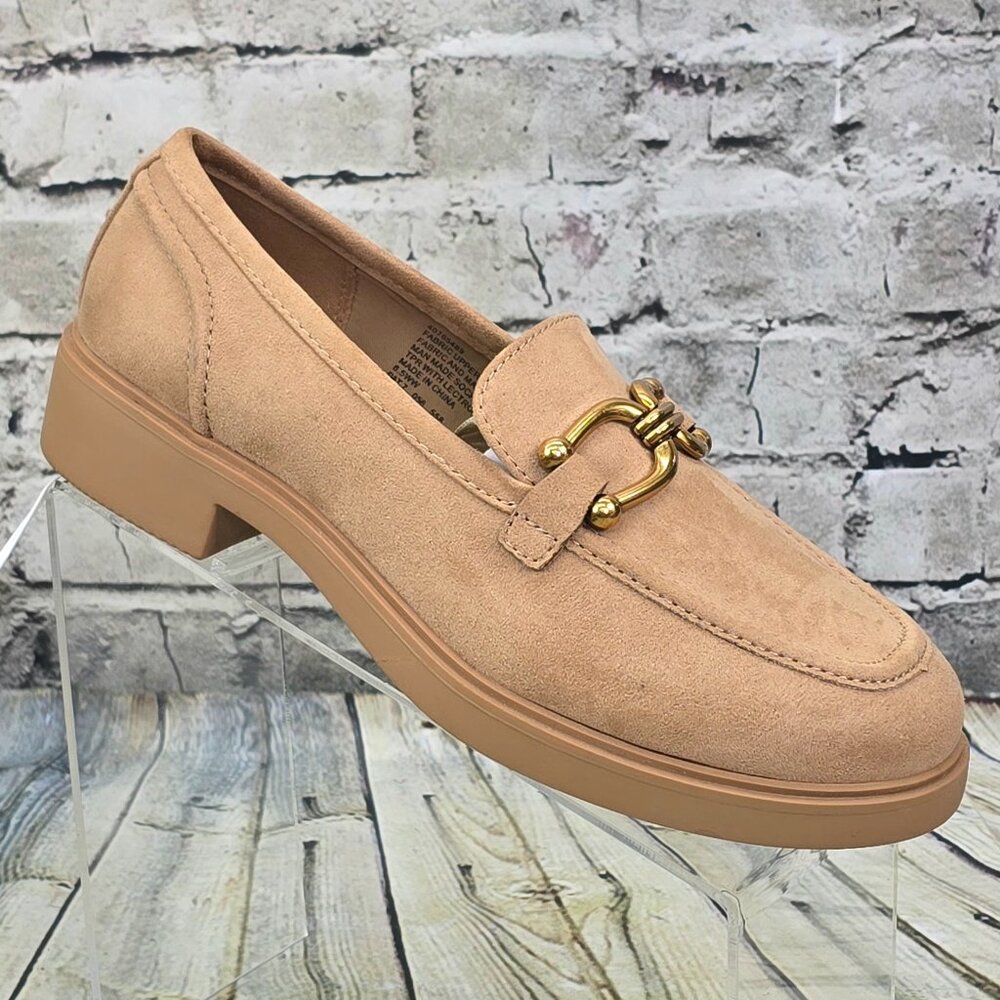 Torrid Horsebit Loafers Womens 8.5 WW Wide‎ Tan Faux Suede Chunky Platform Shoe